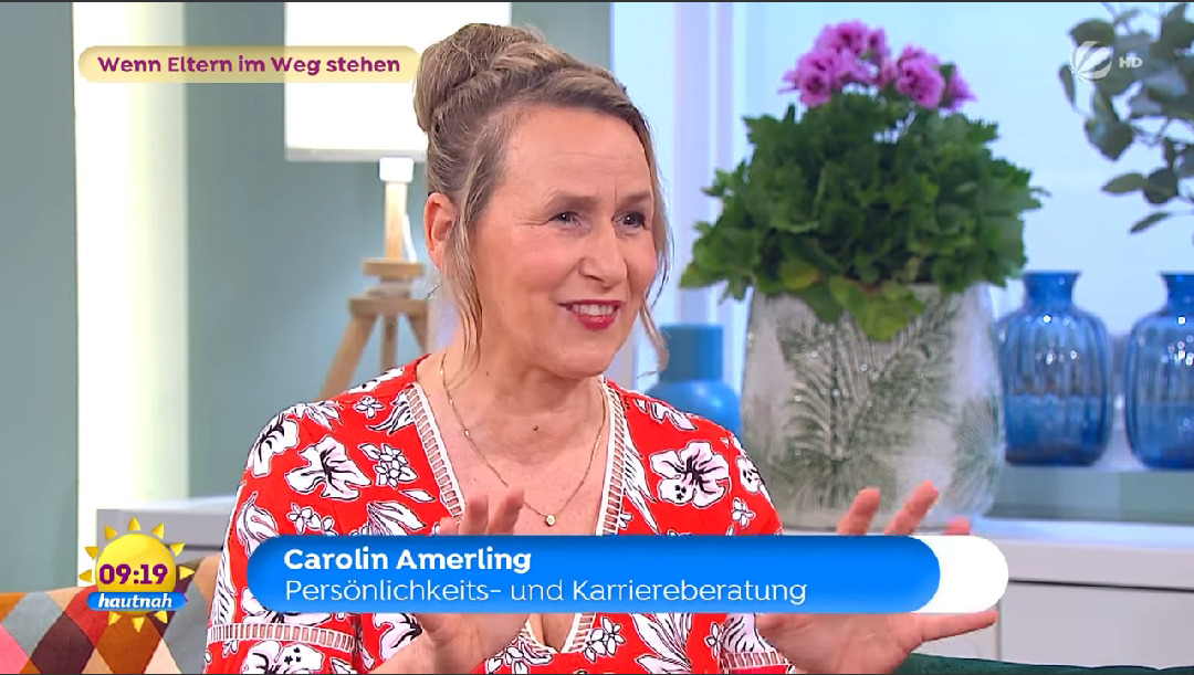 Carolin Amerling beim SAT1 Frühstücksfernsehen zum Thema Karrierehindernis Eltern